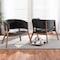 Baxton Studio Baron Mid-Century Modern Dark Grey Fabric Upholstered 2-Piece Wood Living Room Accent Chair Set Set of 2 188-11676-ZORO - alternate 1